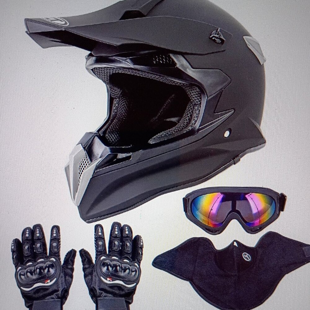 NWB/OUMURS/ Adult Motocross Dirt Bike Helmet With Goggle, Gloves & Mask